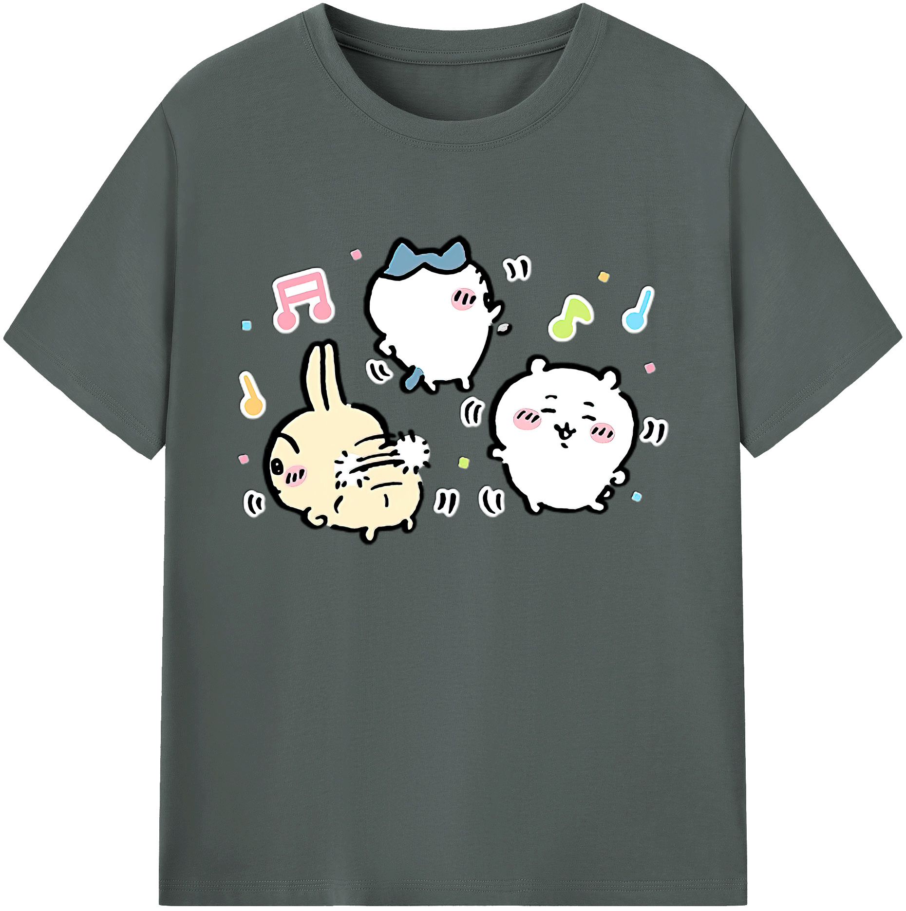 （画像用） ちいかわ うさぎ Chii-kawa usagi 綿100％ メンズ半袖Tシャツ｜肌触りやわらか＆通気性